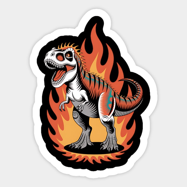 Fire T-Rex Sticker by animegirlnft